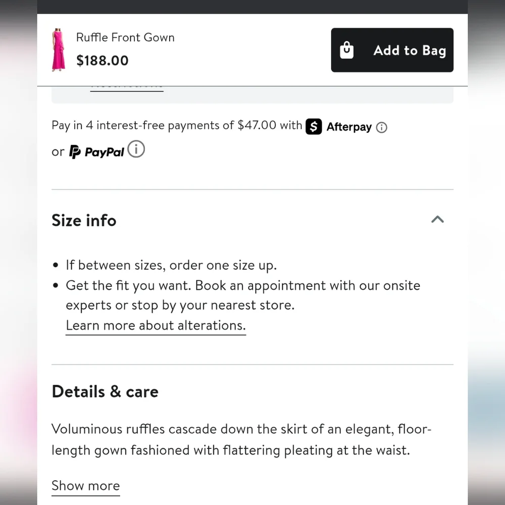 NWOT Eliza J Ruffle Front Gown Pink size 12 - Picture 4 of 9